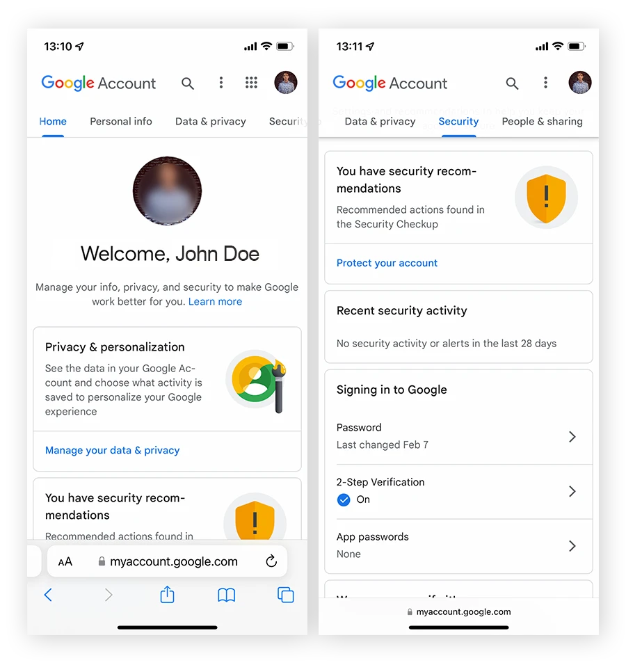 在 iOS 上设置 Google 帐户的 GoogleAuthenticator。